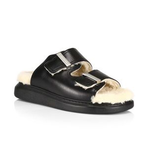 NWOT Alexander McQueen Shearling Leather Slides (SIZE 8)
